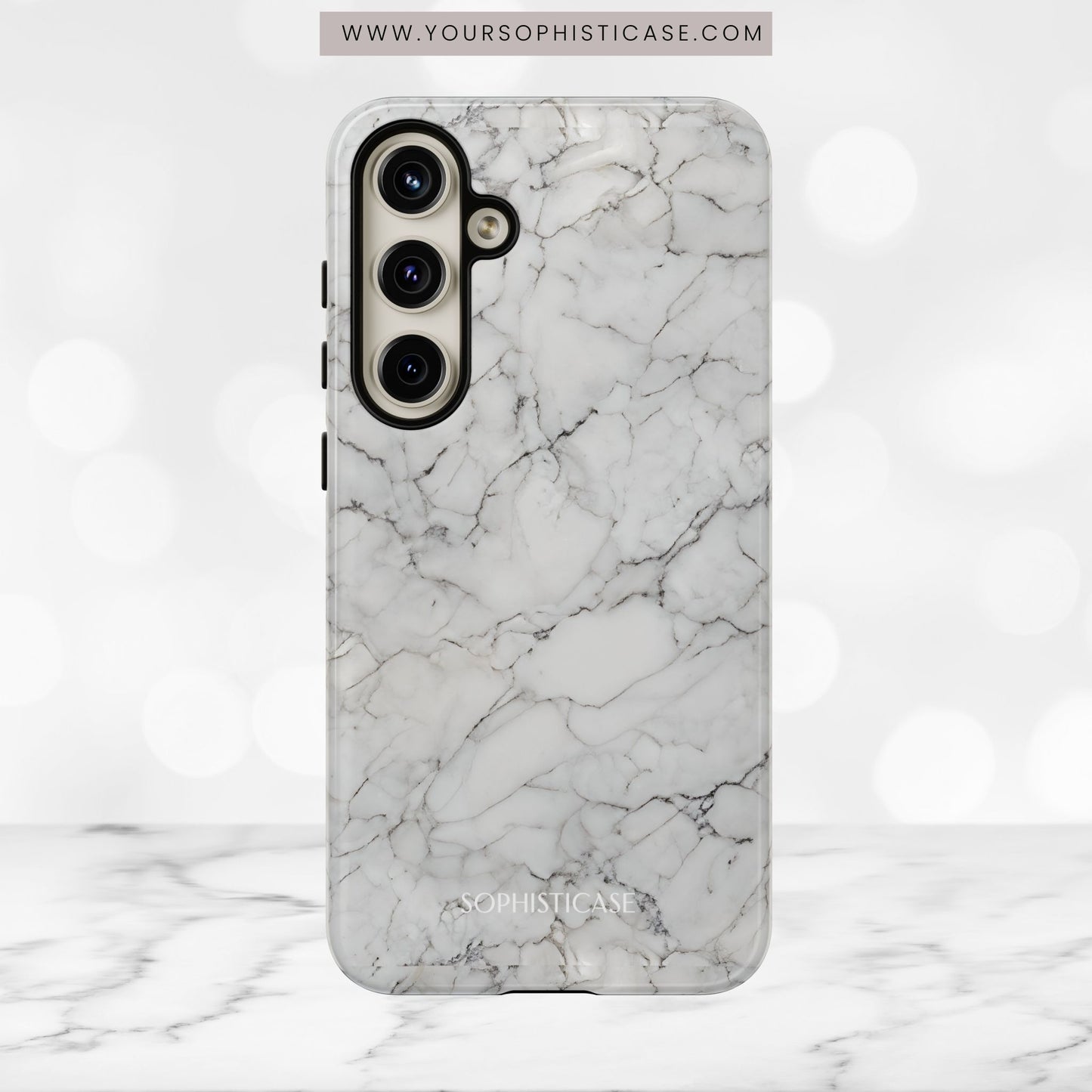 Marble Opulence in White - iPhone Case, Samsung Galaxy Case, Google Pixel Case