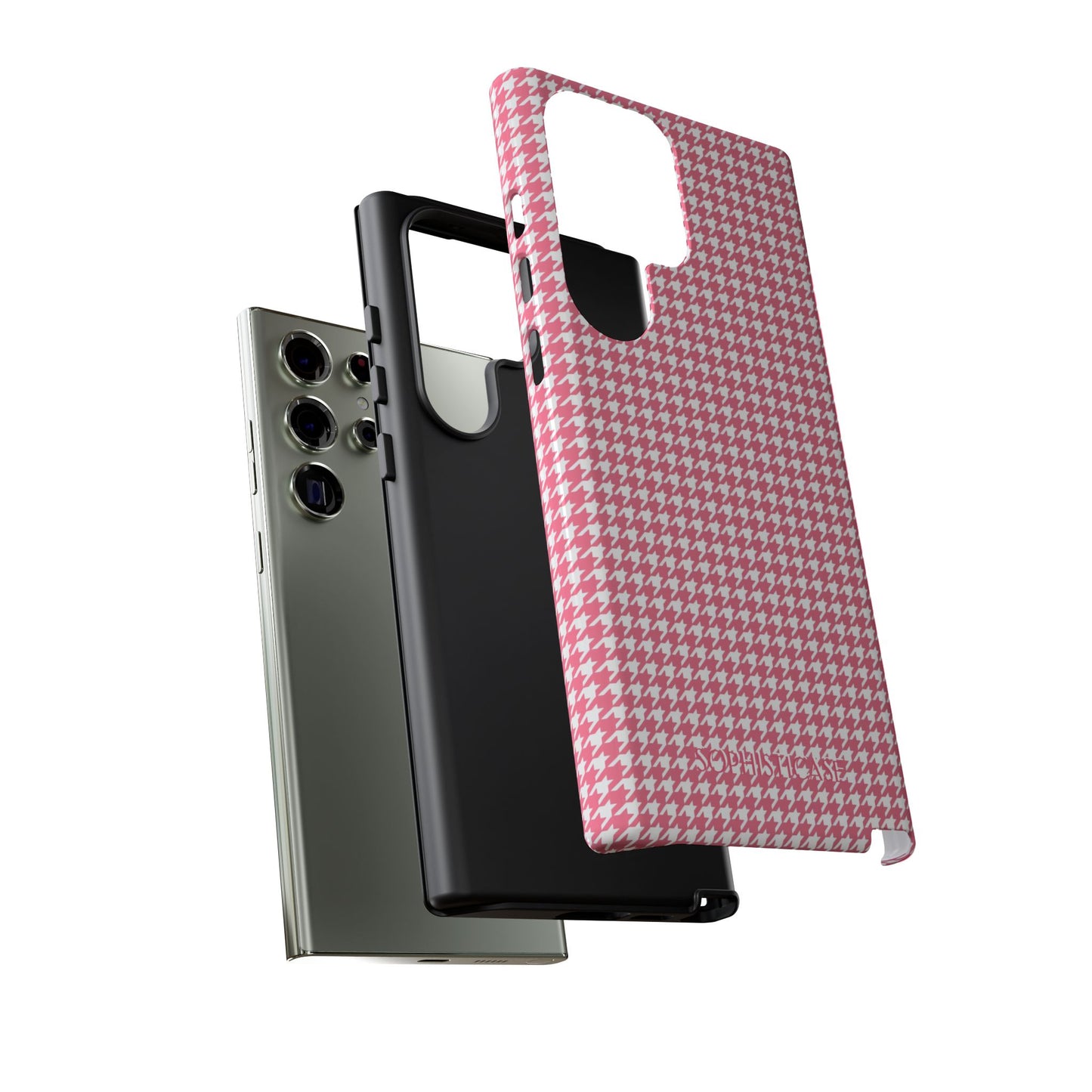 Tough Case - Houndstooth in Salmon