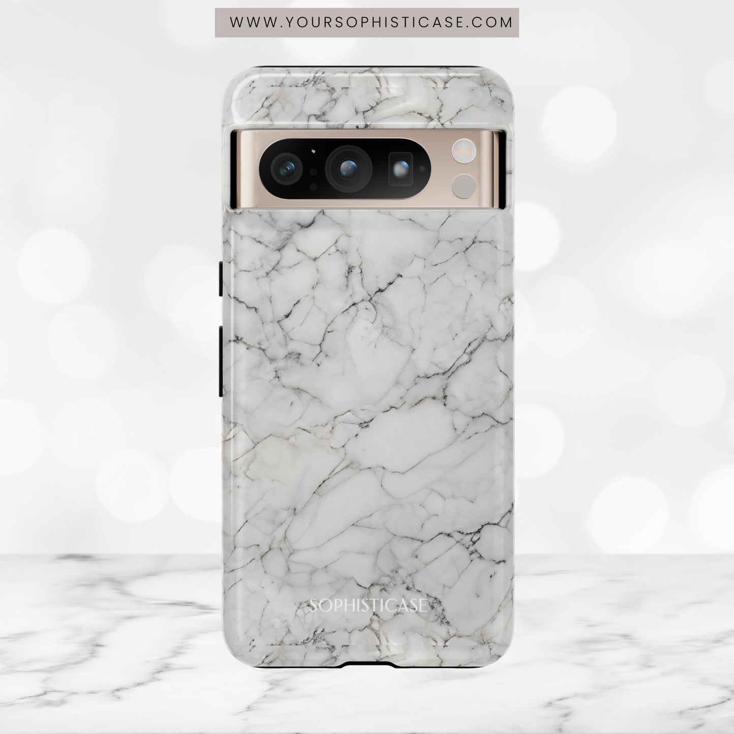Marble Opulence in White - iPhone Case, Samsung Galaxy Case, Google Pixel Case