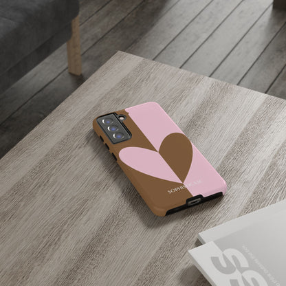 Be Mine in Pink and Brown - iPhone Case, Samsung Galaxy Case, Google Pixel Case