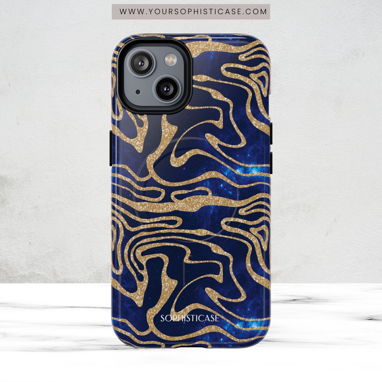 Cosmic Gold in Blue - iPhone Magsafe Case