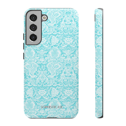 Luxe Lace in Aqua - Tough Phone Case