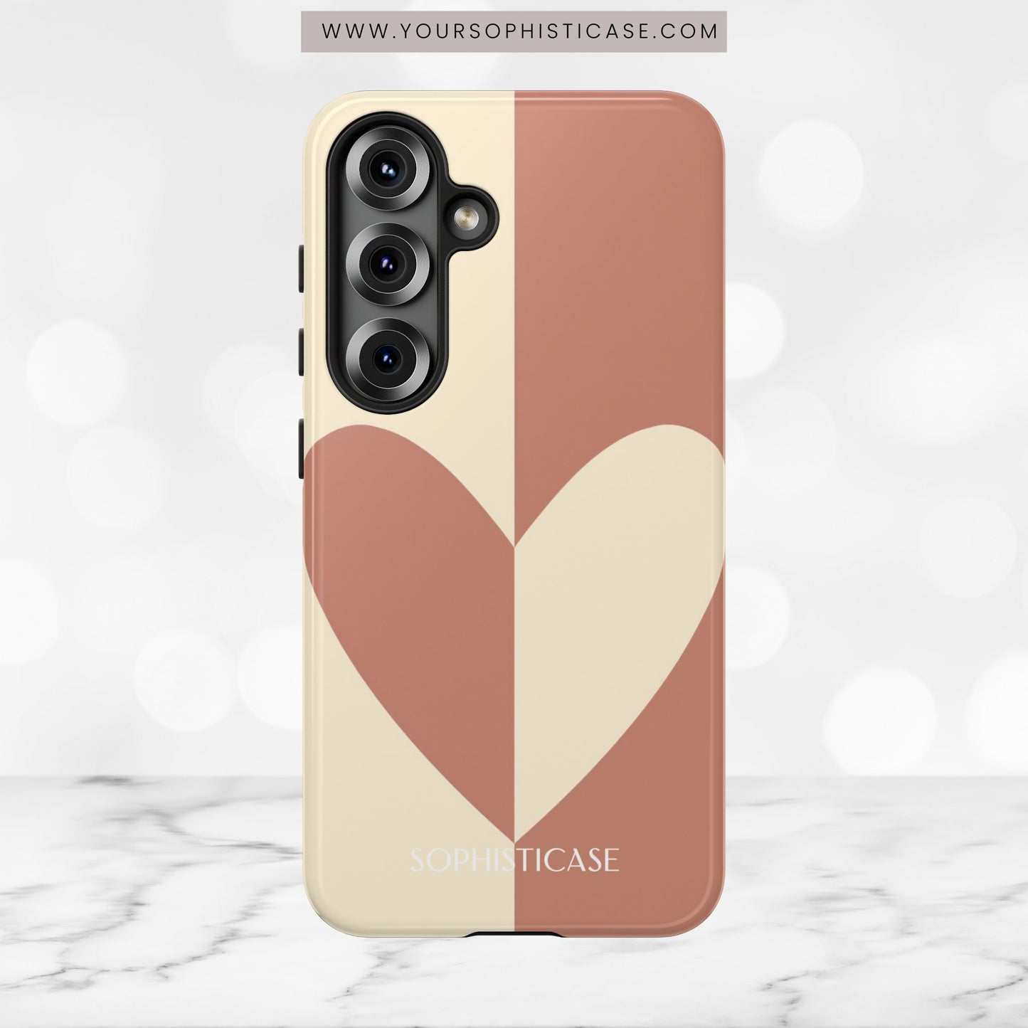 Be Mine in Brown and Cream - iPhone Case, Samsung Galaxy Case, Google Pixel Case