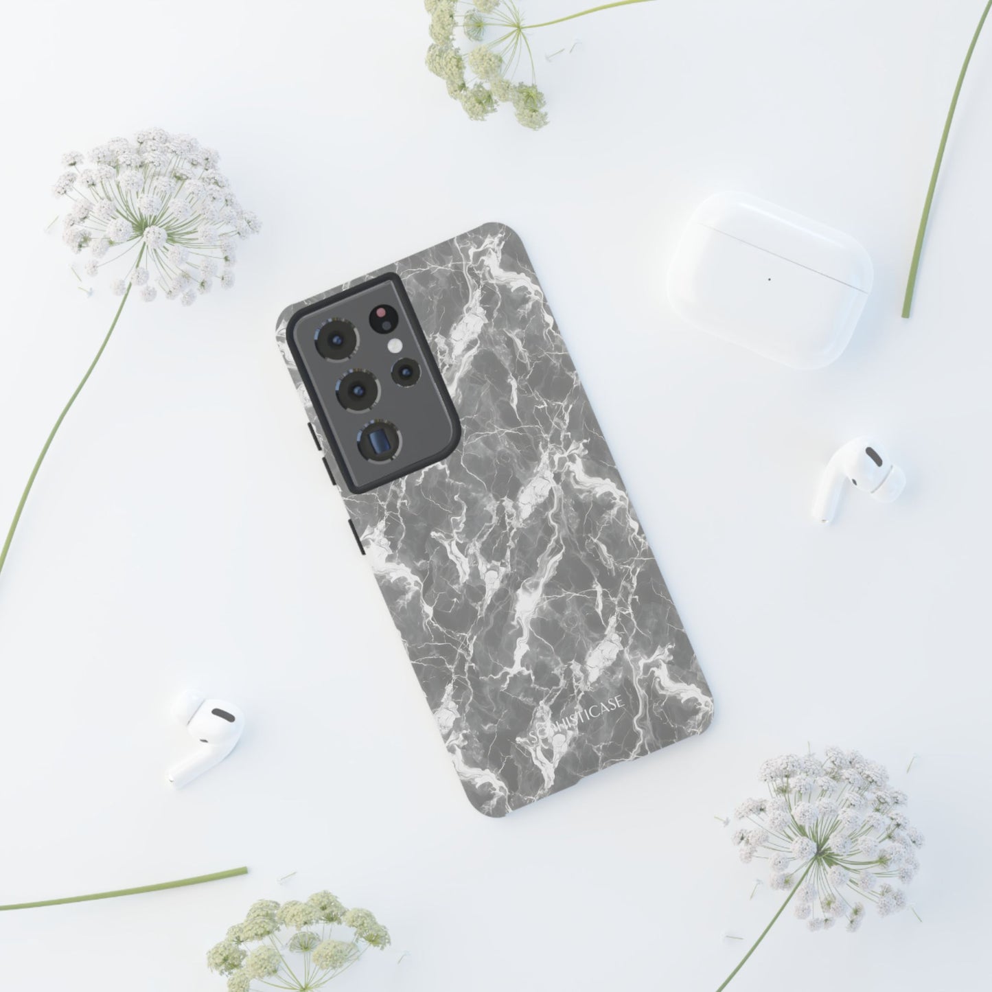 Marble Crush in Charcoal Grey - Tough Phone Case