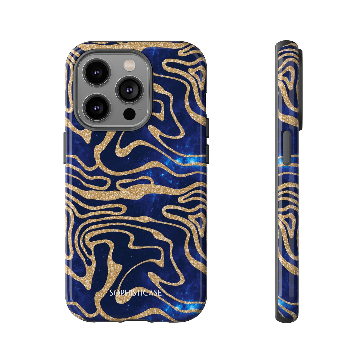 Cosmic Gold in Blue - iPhone Case, Samsung Galaxy Case, Google Pixel Case