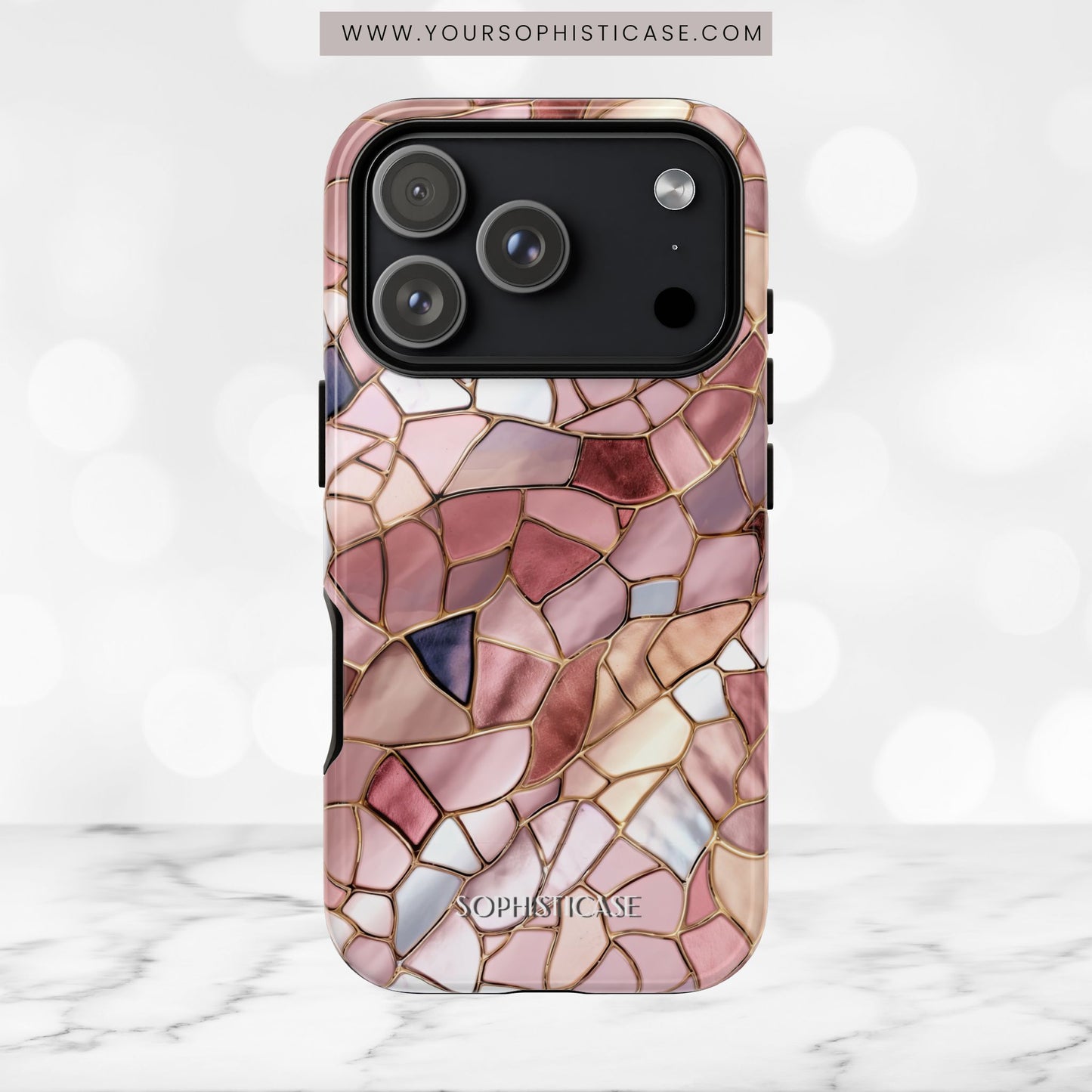 Rose' Runway in Pink Mosaic - Tough Phone Case