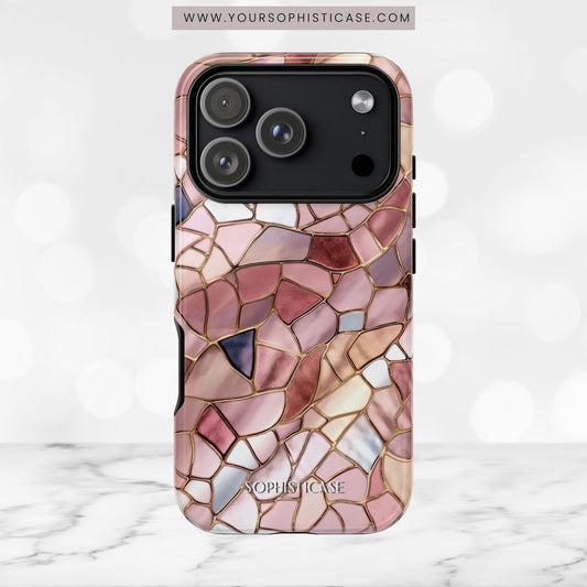 Rose' Runway in Pink Mosaic - Tough Phone Case