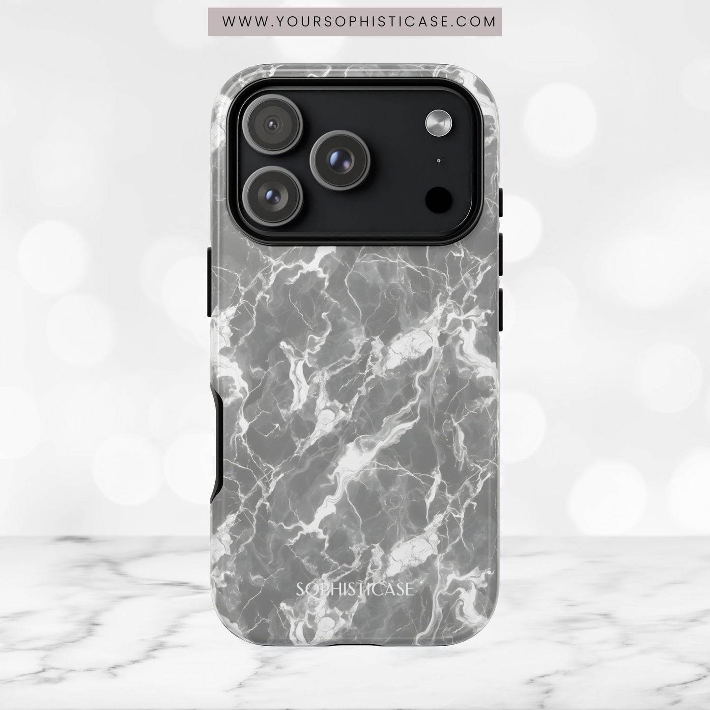 Marble Crush in Charcoal Grey - iPhone Case, Samsung Galaxy Case, Google Pixel Case