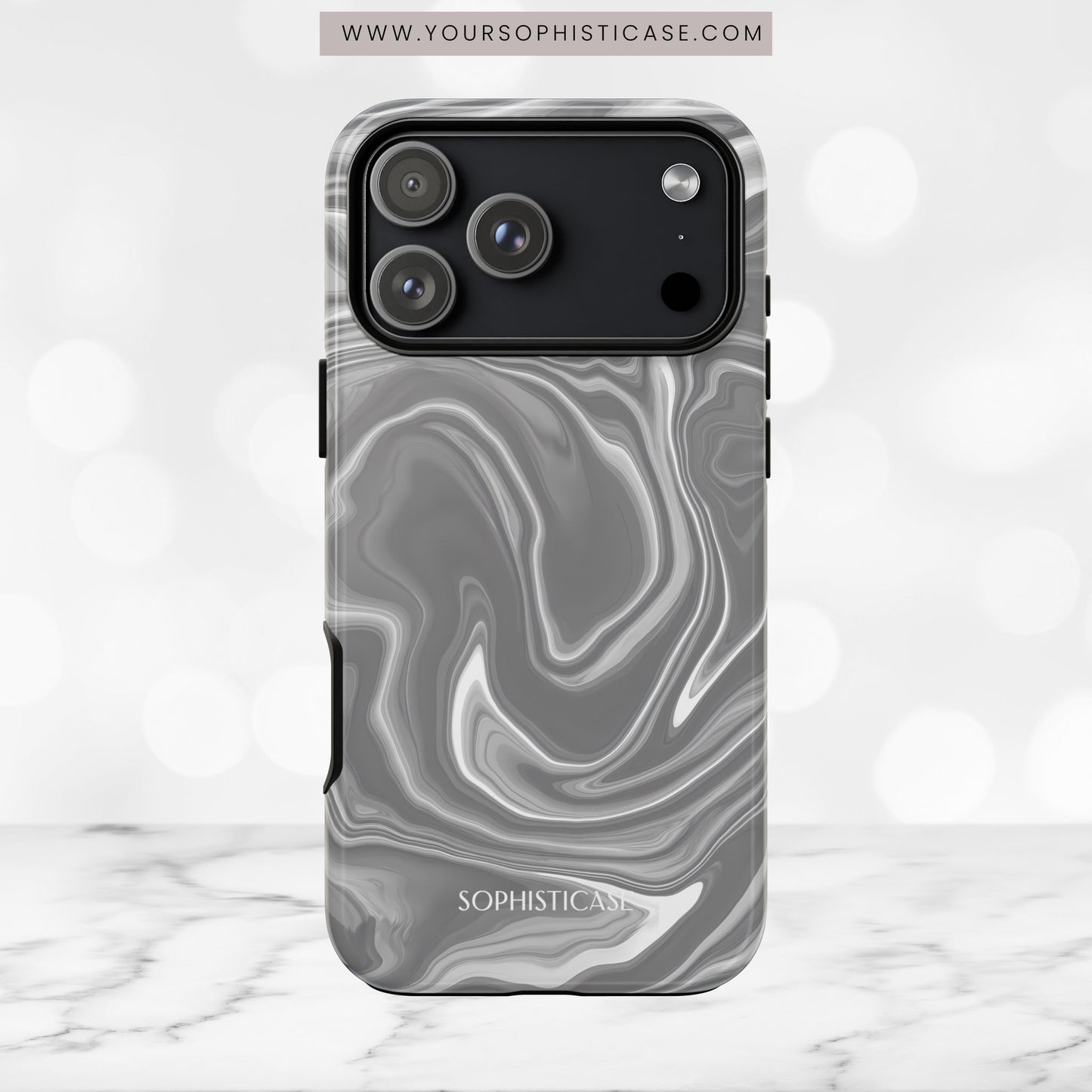 Liquid Dreams in Charcoal - iPhone Case
