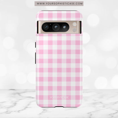 Gingham in Pink - Tough Phone Case