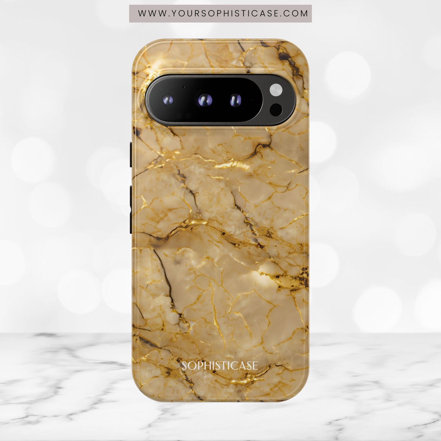 Marble Opulence in Gold - iPhone Case, Samsung Galaxy Case, Google Pixel Case