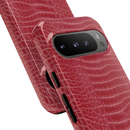 Luxe Leather in Cherry Red - iPhone Case, Samsung Galaxy Case, Google Pixel Case