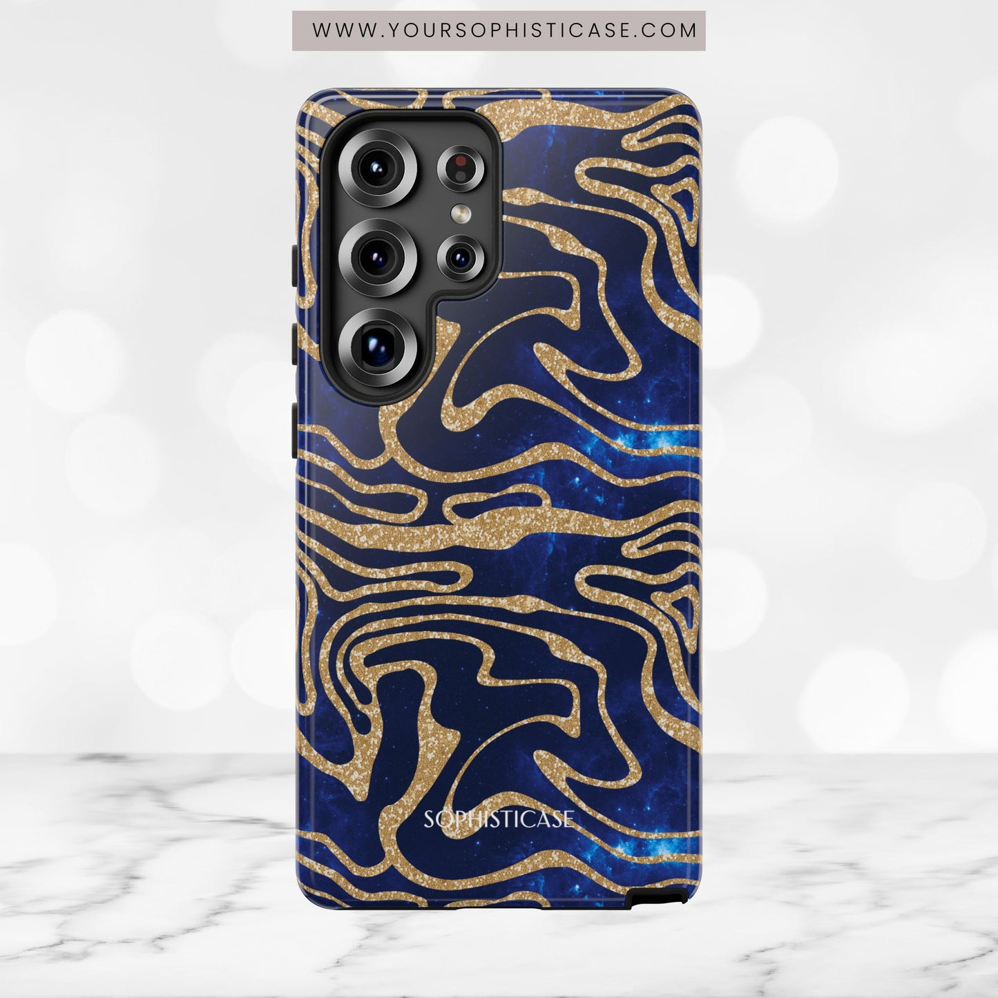 Cosmic Gold in Blue - iPhone Case, Samsung Galaxy Case, Google Pixel Case