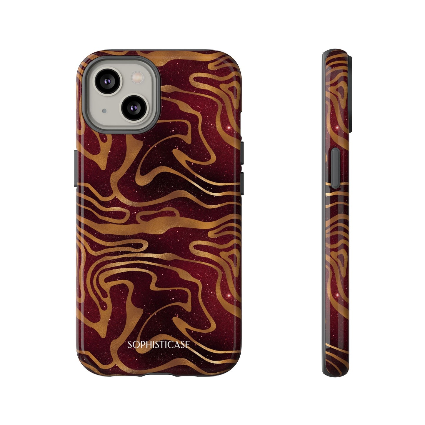 Cosmic Gold in Red - iPhone Case, Samsung Galaxy Case, Google Pixel Case