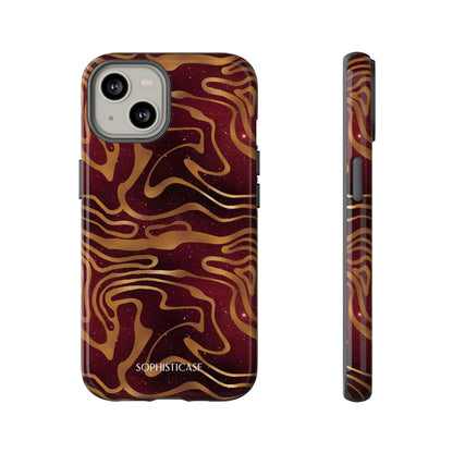 Cosmic Gold in Red - iPhone Case, Samsung Galaxy Case, Google Pixel Case