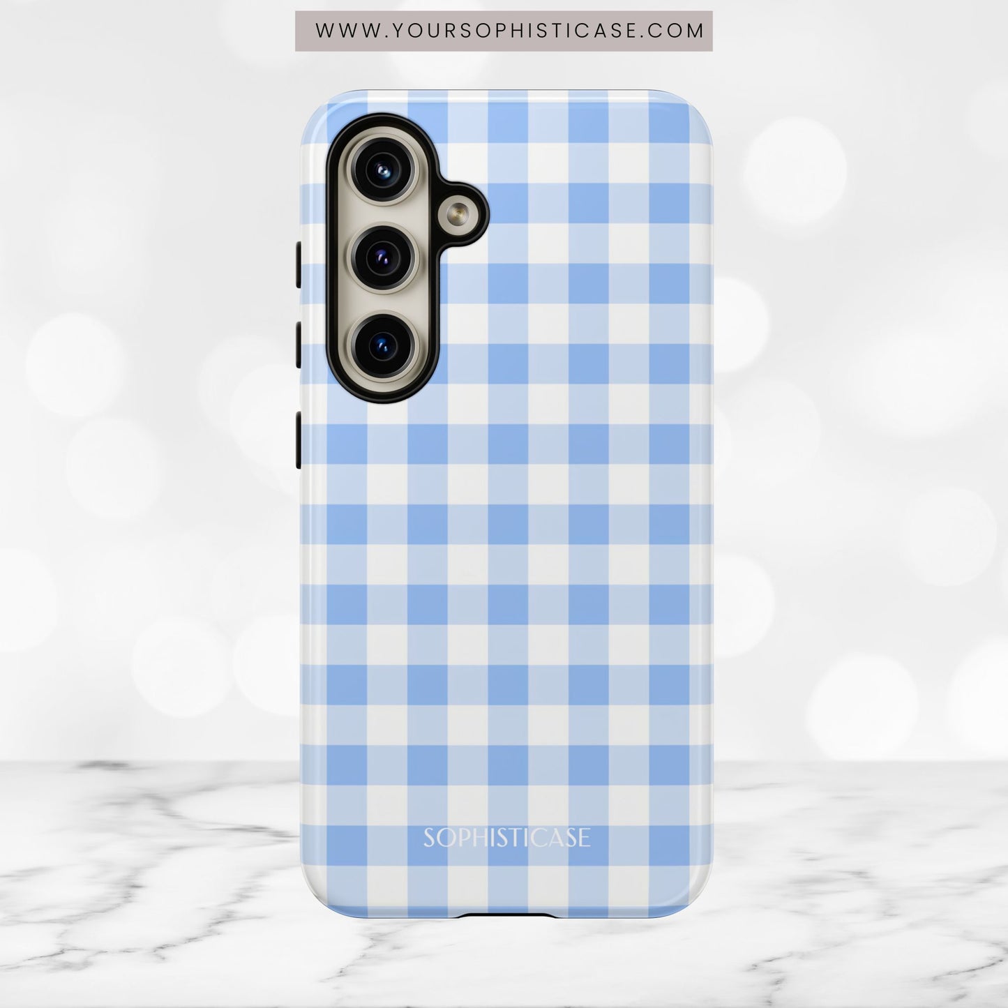 Gingham in Blue - Tough Phone Case