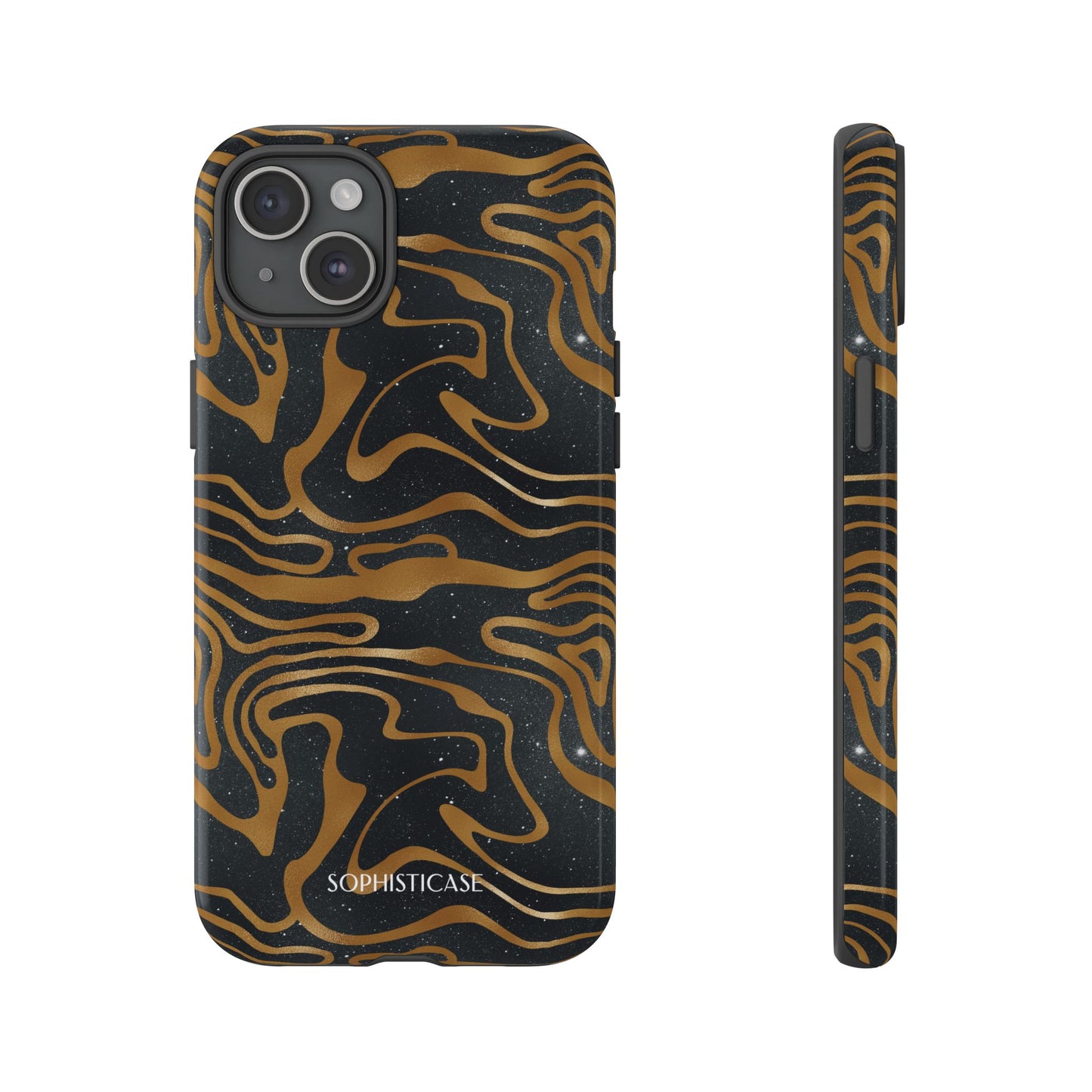 Cosmic Gold in Black - iPhone Case, Samsung Galaxy Case, Google Pixel Case
