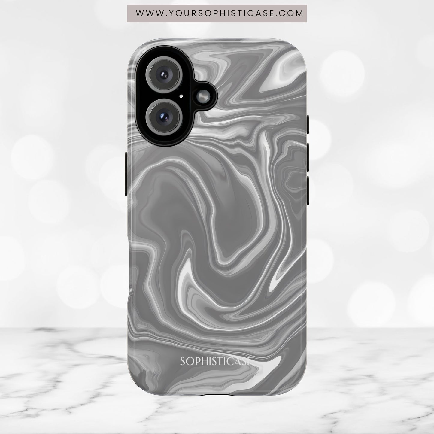 Liquid Dreams in Charcoal - Tough Phone Case