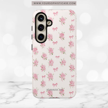 The Sweetest Thing in Coquette Roses and Bows - iPhone Case, Samsung Galaxy Case, Google Pixel Case