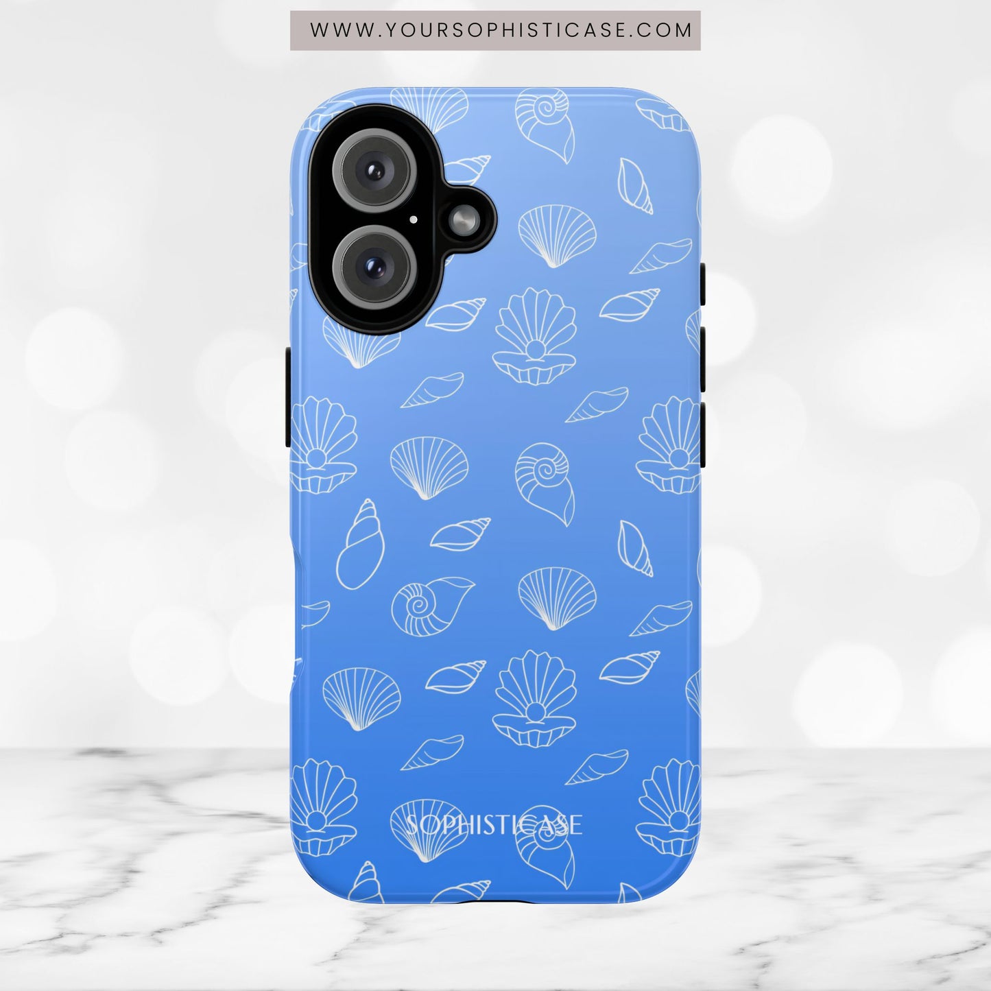 Seashell Society in Ocean Blue - iPhone Case, Samsung Galaxy Case, Google Pixel Case
