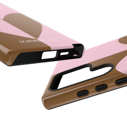 Be Mine in Pink and Brown - iPhone Case, Samsung Galaxy Case, Google Pixel Case