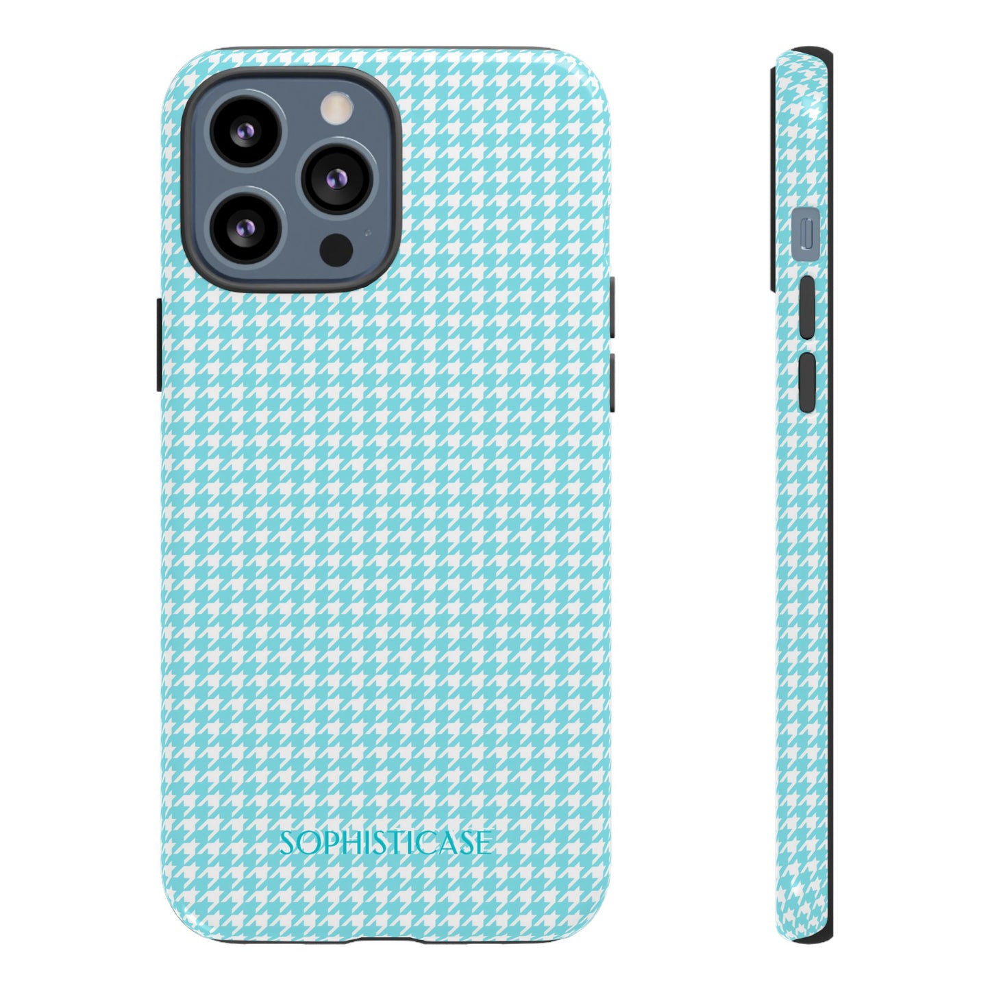 Tough Case - Houndstooth in Aqua