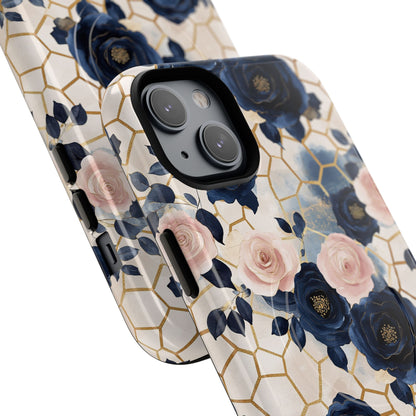Royal Floral in Navy Hive - iPhone Magsafe Case