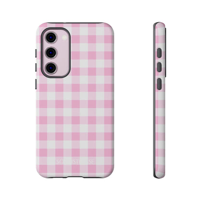 Gingham in Pink - Protective Phone Case for Samsung Galaxy