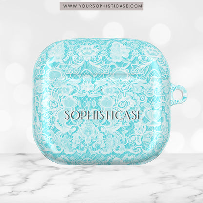 AirPod Cases - Luxe Lace in Aqua