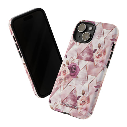 Royal Floral in Plum Chevron - Tough Phone Case