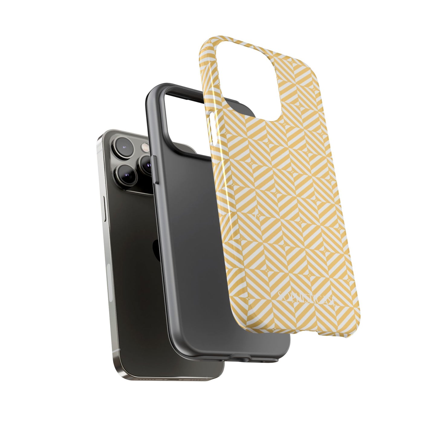 Illusions in Yellow - Dual Layer Shockproof Phone Case for iPhone, Google Pixel and Samsung Galaxy