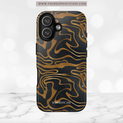 Cosmic Gold in Black - iPhone Case, Samsung Galaxy Case, Google Pixel Case
