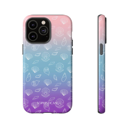 Seashell Society in Pink Blue & Purple Sunset - iPhone Case, Samsung Galaxy Case, Google Pixel Case