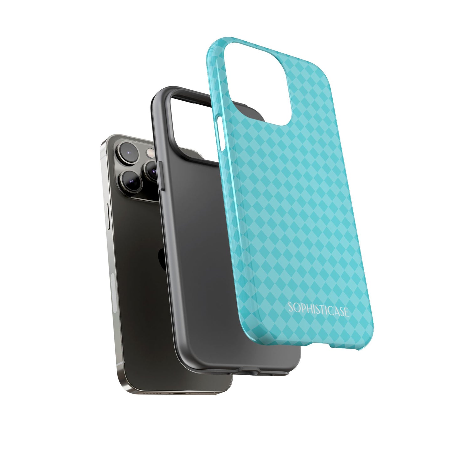 Diamond Diva in Aqua - Drop Proof Phone Case for iPhone