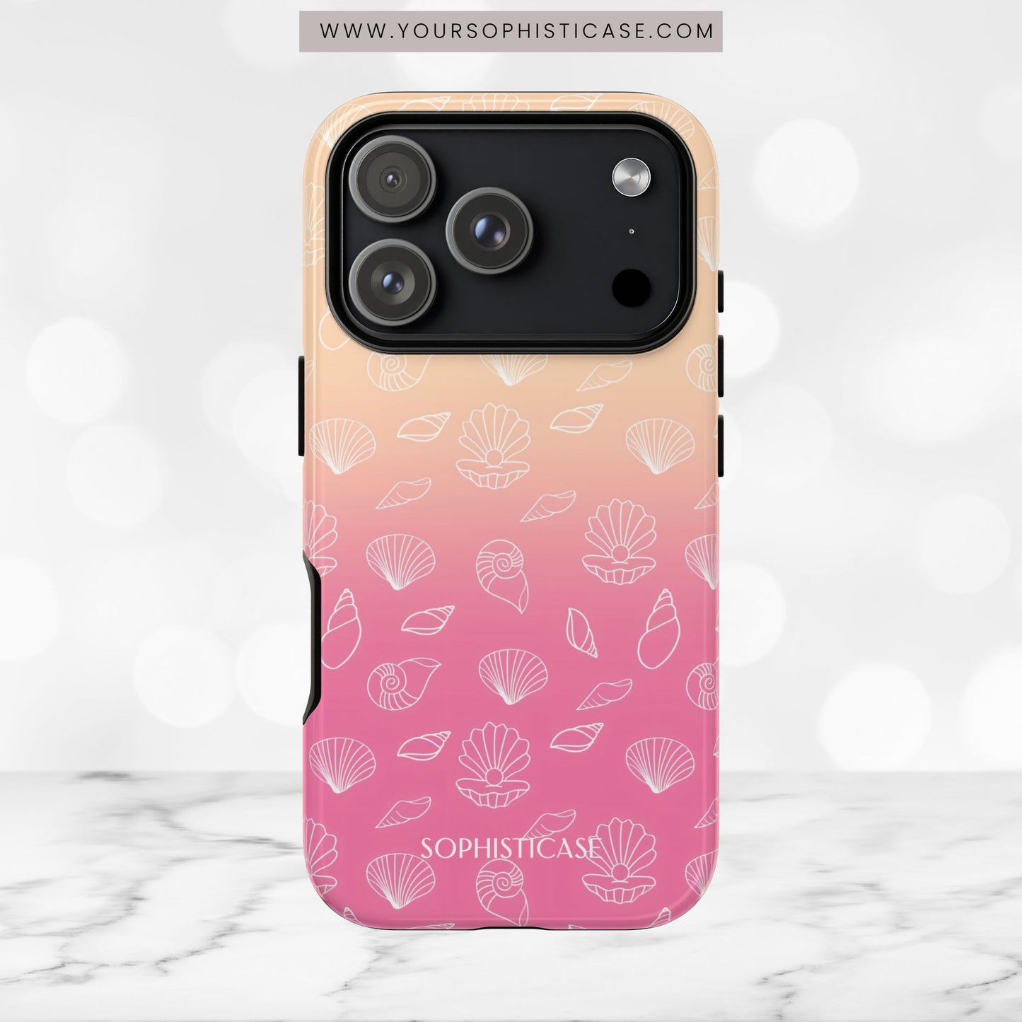 Seashell Society in Sandy Pink Sunset - iPhone Case, Samsung Galaxy Case, Google Pixel Case