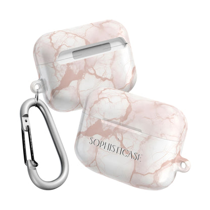 AirPod Cases - Marble Opulence in Neutral Beige