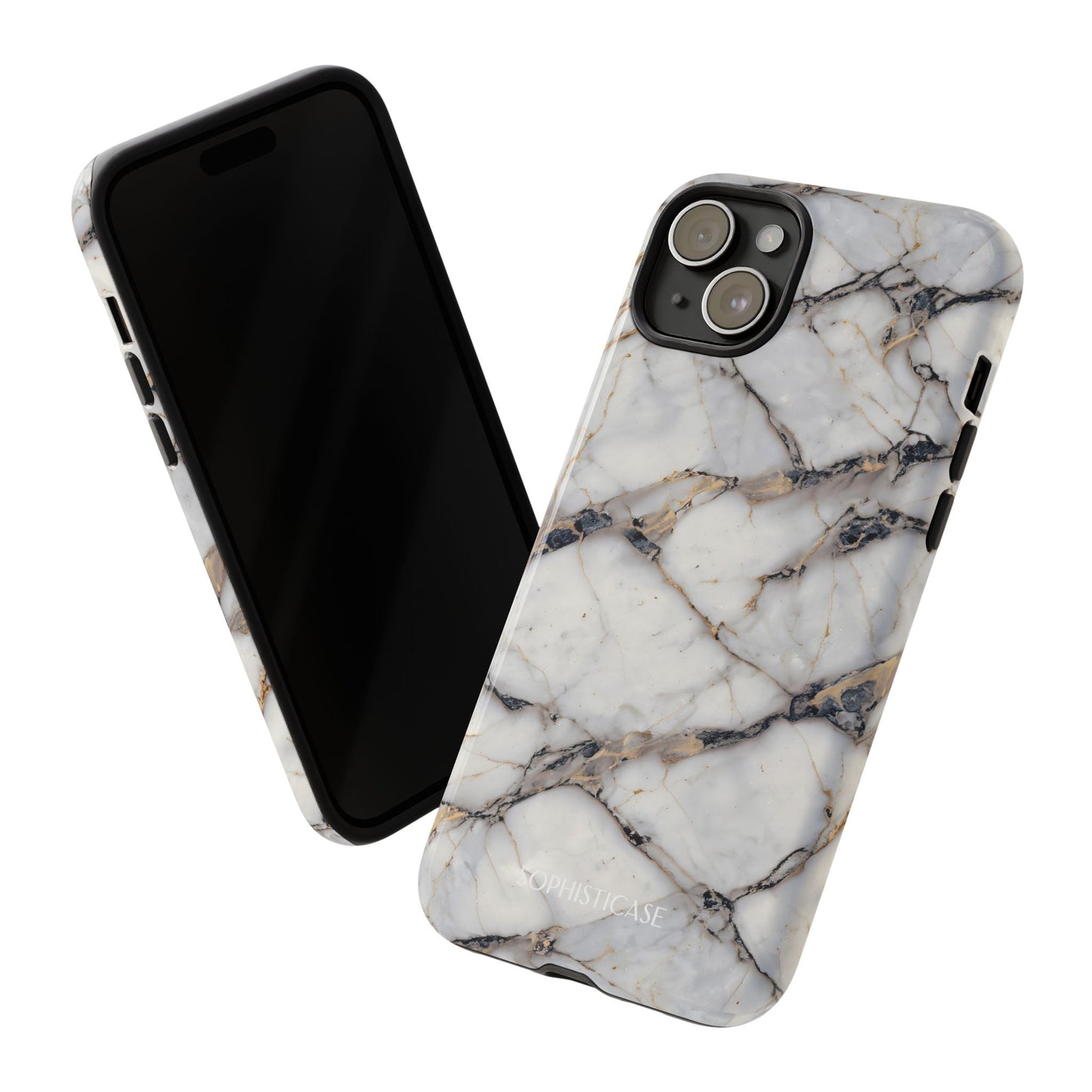 Marble Opulence in Cracked Beige - iPhone Case, Samsung Galaxy Case, Google Pixel Case