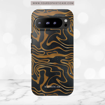 Cosmic Gold in Black - iPhone Case, Samsung Galaxy Case, Google Pixel Case