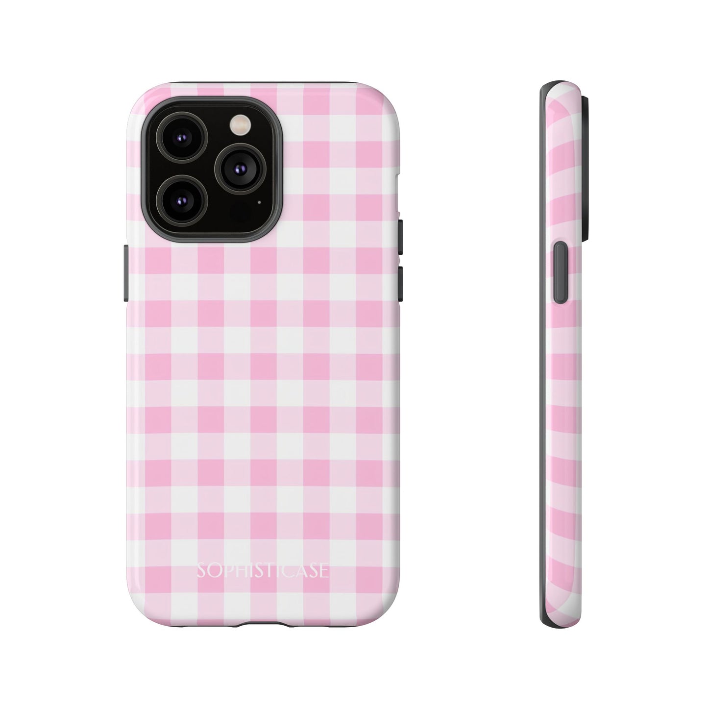 Gingham in Pink - Protective Phone Case for iPhone