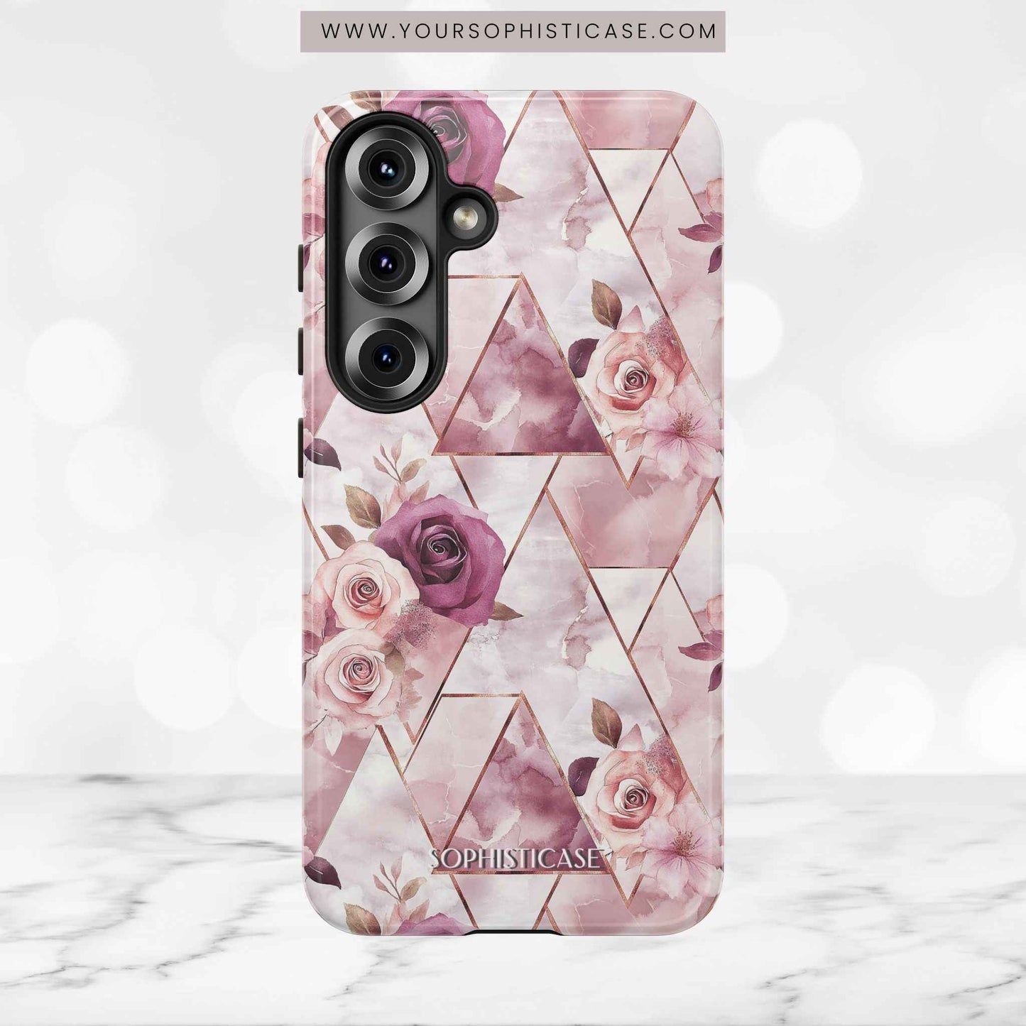 Royal Floral in Plum Chevron - Tough Phone Case