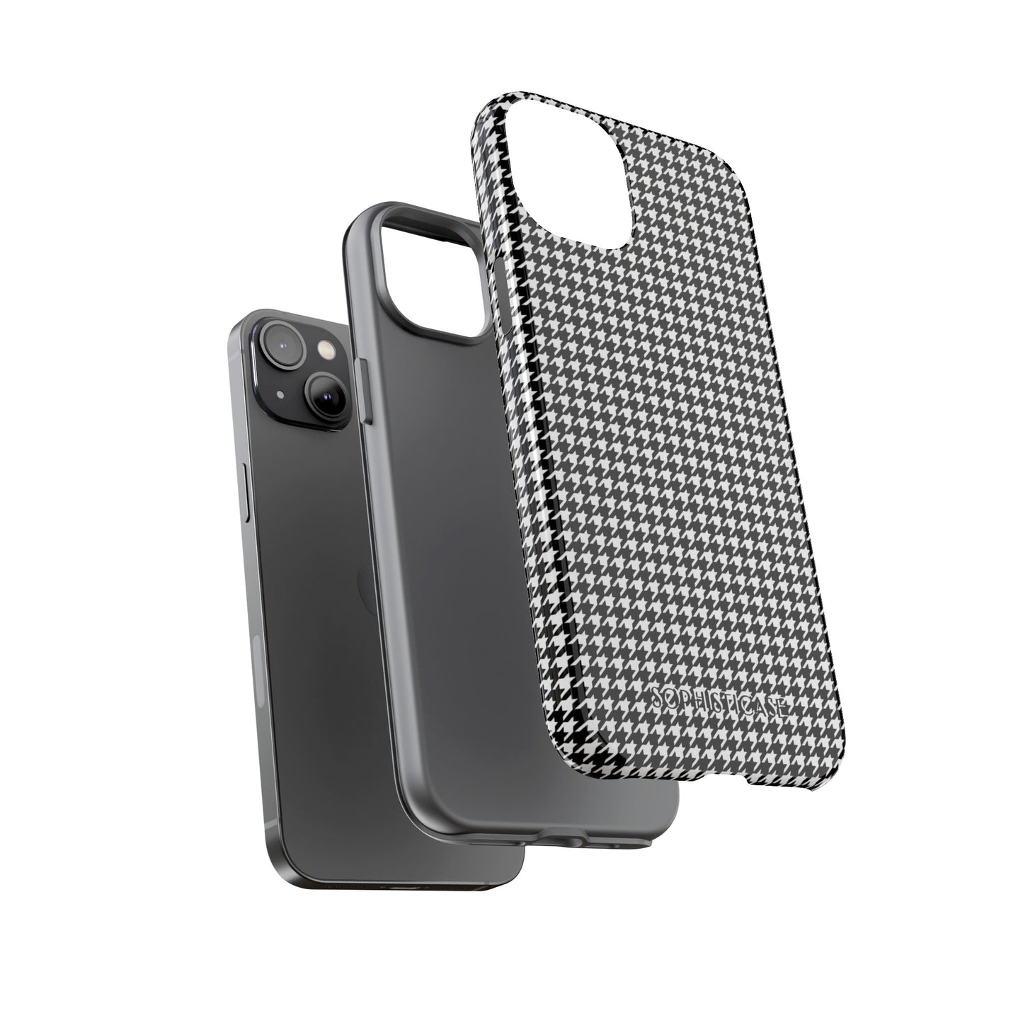 Houndstooth in Black - Drop Proof Phone Case for iPhone