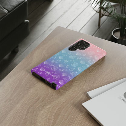 Seashell Society in Pink Blue & Purple Sunset - iPhone Case, Samsung Galaxy Case, Google Pixel Case