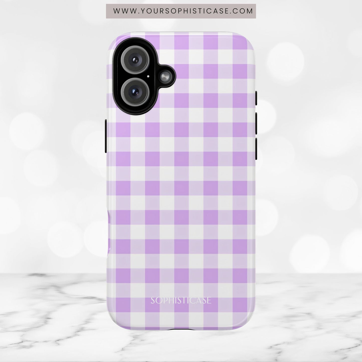 Gingham in Purple - Tough Phone Case