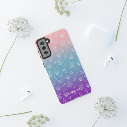 Seashell Society in Pink Blue & Purple Sunset - iPhone Case, Samsung Galaxy Case, Google Pixel Case