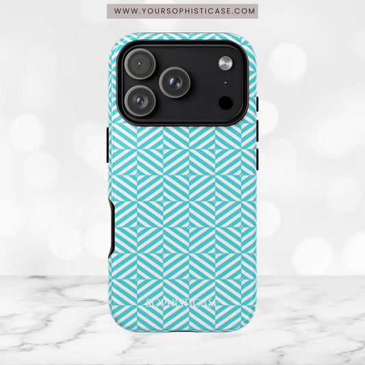 Illusions in Aqua - iPhone Case