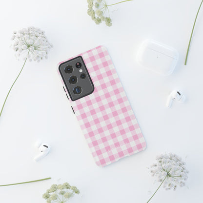Gingham in Pink - iPhone Case, Samsung Galaxy Case, Google Pixel Case