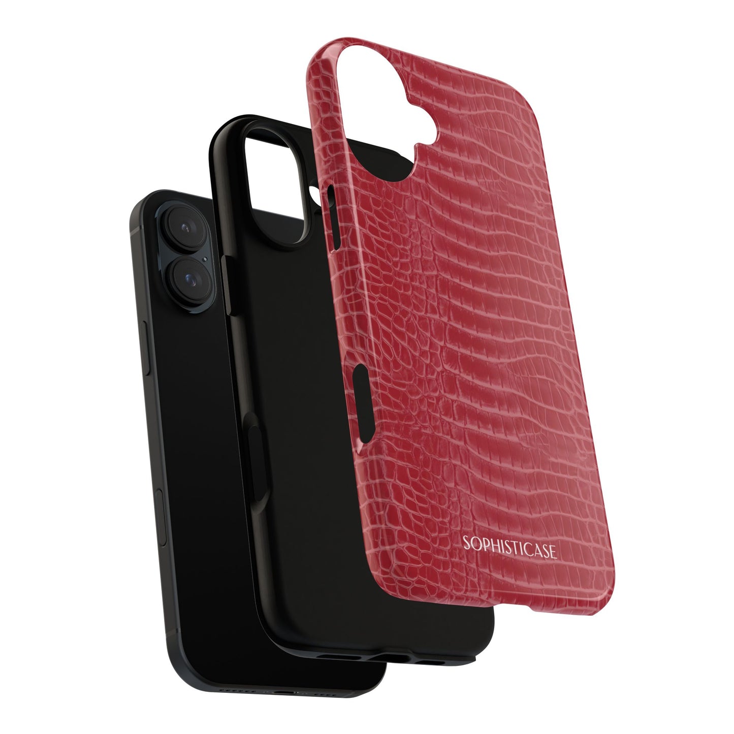 Luxe Leather in Cherry Red - iPhone Case, Samsung Galaxy Case, Google Pixel Case
