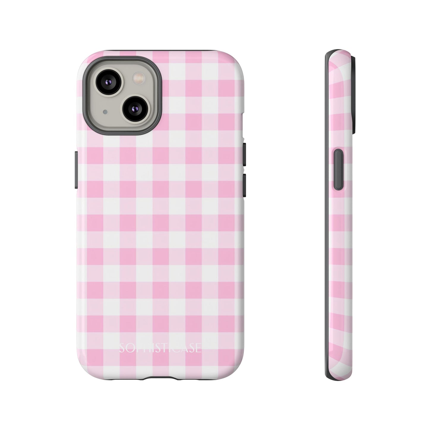 Gingham in Pink - Protective Phone Case for iPhone