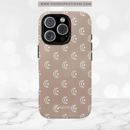 Moon Phase in Boho Brown - iPhone Case