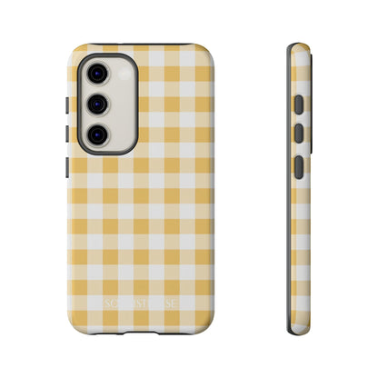 Gingham in Yellow - Protective Phone Case for Samsung Galaxy